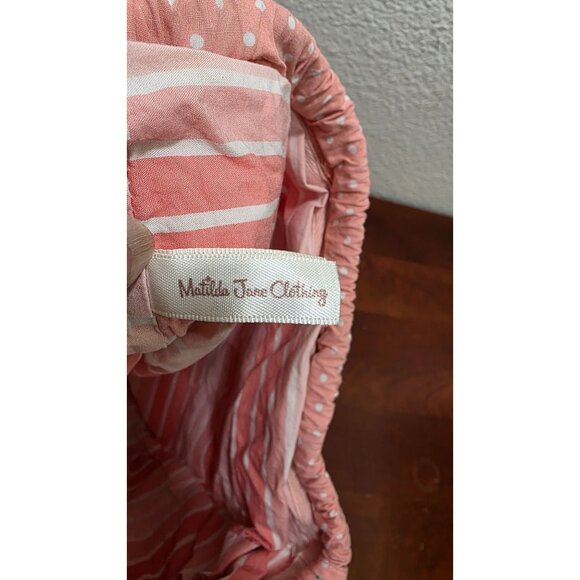 Matilda Jane Girls Ruffle Drawstring Bag Multi-Color Floral & Polka Dot Cotton B - Picture 8 of 9